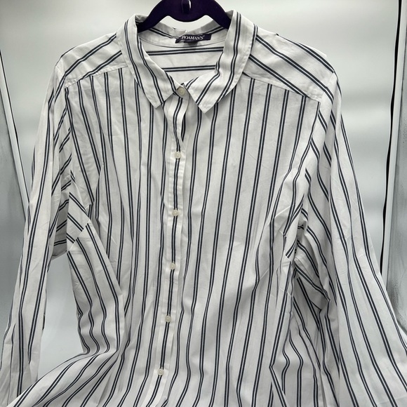 Plus Size 24W Roaman’s stripe shirt - Picture 12 of 12